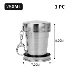 Stainless Steel Folding Cup Portable Outdoor Travel Camping Telescopic Cup Ourdoor Foldable Drinkware 75ml/150ml/250ml