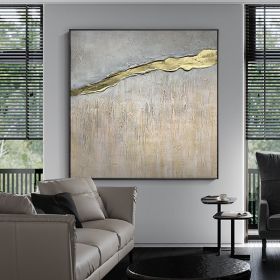 Hand Painted Texture Abstract Oil Painting Gold Foil Modern Home Wall Art Hangings Canvas Paintings For Living Room Hotel Decor