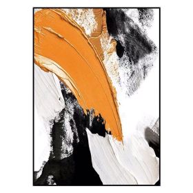 Newest Modern Abstract Orange Black Canvas Painting Modern 100% Hand-painted Wall Art Pictures For Living Room Home Decor