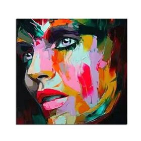 Character Face Oil Painting Hand Painted Francoise Nielly Style Knife Portrait Canvas Painting Wall Art Pictures Home Decoration