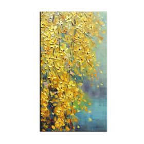 Thick Gold Money Tree 100% Hand Painted Modern Abstract Oil Painting On Canvas Wall Art  For Living Room  Home Decor No Frame