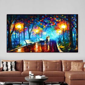 Hand Painted Night Thick Modern Canvas Oil Paintings Wall Art Abstract Landscape Pictures For Living Room Home Decoration