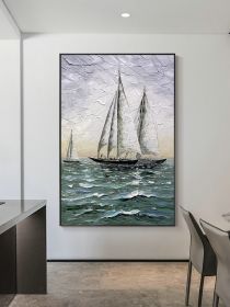 Hand Painted Impressionism Sunrise Seascape Abstract Oil Painting Canvas Art Poster Picture Wall House Decoration Mural