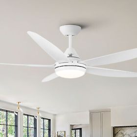 56 In Intergrated LED Ceiling Fan Lighting with White ABS Blade