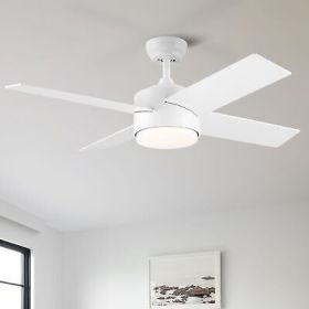 YUHAO 44 In Intergrated LED Ceiling Fan Lighting with White ABS Blade