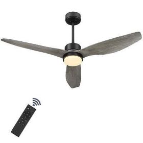 Blade LED Propeller Ceiling Fan with Remote Control 52(wood color)