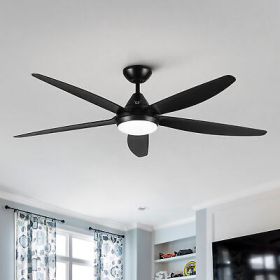 56 In Intergrated LED Ceiling Fan Lighting with Black ABS Blade