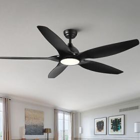 60 In Intergrated LED Ceiling Fan Lighting with Black ABS Blade