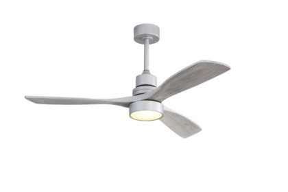 52 Inch Ceiling Fan Light With 6 Speed Remote Silver 3 Wood Blade Reversible DC