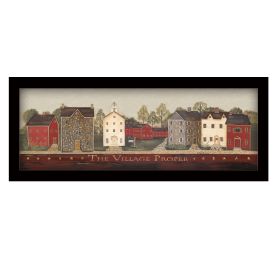 "The Village Proper" By Pam Britton, Printed Wall Art, Ready To Hang Framed Poster, Black Frame