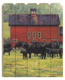 "By the Red Barn" By Artisan Bonnie Mohr, Printed on Wooden Picket Fence Wall Art