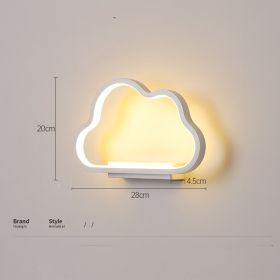 Bedroom Bed Background Wall Decoration Simple Children's Cloud Led Wall Lamp (Option: White-Neutral light)