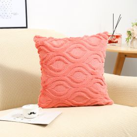 Solid Color Sofa Pillow Living Room Headrest Pillow Cover (Option: Pink-45*45cm)