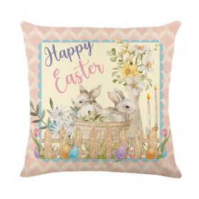 Easter Print Embrace Pillowcase Linen Living Room Headrest Cover (Option: JYM2631-45x45cm)