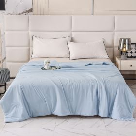 Cool Silk Ice Cream Summer Quilt Pure Color Ice Silk Airable Cover (Option: Pure Blue-150 Ã— 200cm)