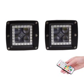 Magic Run Fog Lamp RGB Working Lamp Wireless Remote Control Bluetooth Control (Option: Fog lamp)