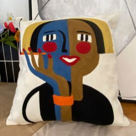 Embroidered Cushion Against Color Three-dimensional Throw Picasso Abstract Pillowcase (Option: Bracelet Boy-45x45cm-Pillowcase)