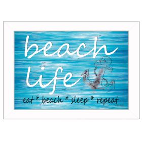 "Beach Life" By Cindy Jacobs; Printed Wall Art; Ready To Hang Framed Poster; White Frame (Color: as Pic)