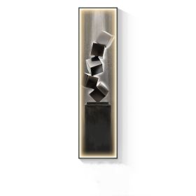 Modern Minimalist Entrance Luminous Mural (Option: 30x120A black-Package1)